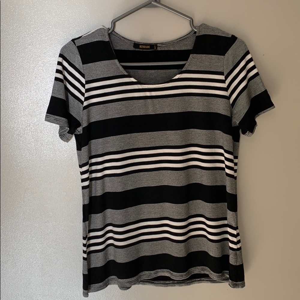 Soft black & white striped tee